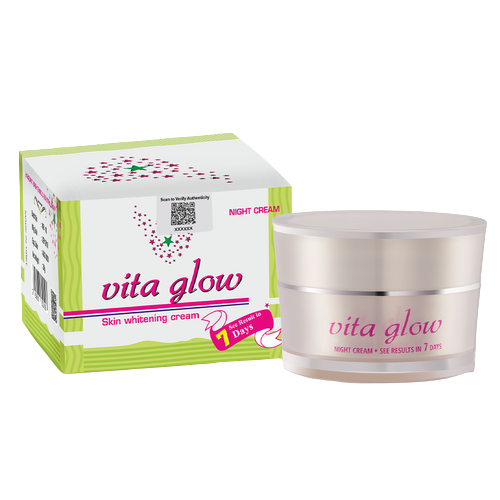 Original Vita Glow Skin Whitening Night Cream with security seal