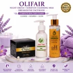 Olifair Night Cream Surefair Cleansing Milk Dreamshine Facewash Combo (50g 100ml 100ml) - Image 2