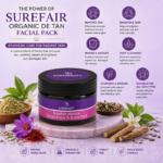 Surefair Organic De Tan Facial Pack For Instant Facial Effect (100g) - Image 2