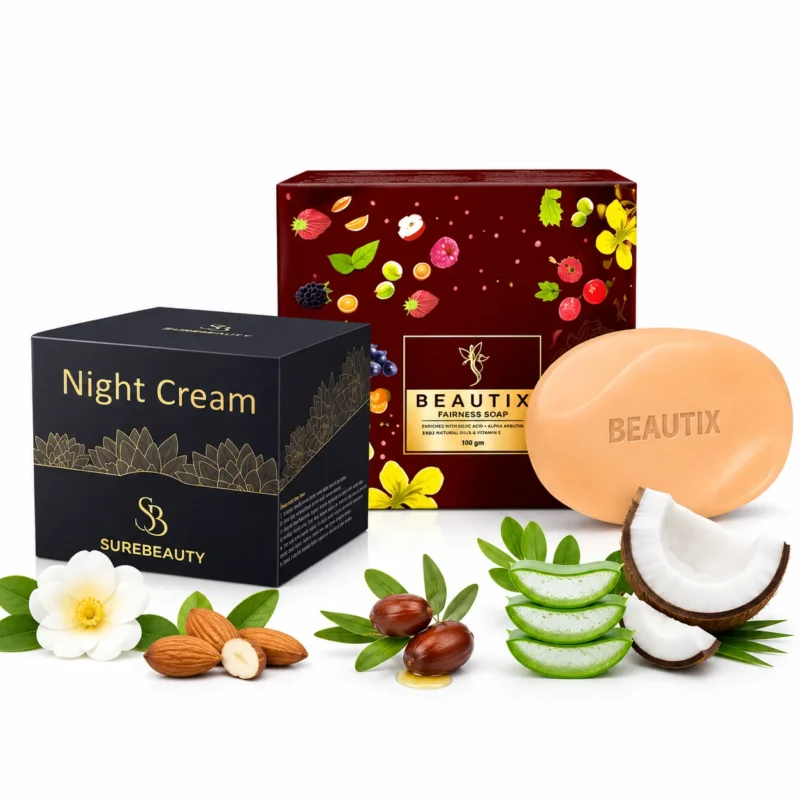Beautix Surebeauty Night Cream with Beautix Fairness Soap combo - Image 1