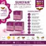 Surefair Body Whitening Cream-100g Buy 2 Get 1 - Image 2