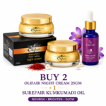 Buying 2 Olifair Night Cream 25gm +1 Surefair Kumkumadi Oil combo